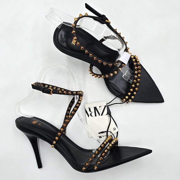 Zara Shoes - Zara Studded Leather Strap Sandals - NWT